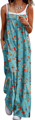 YESNO Women's Summer Boho Floral Jumpsuit - Lightweight Comfort