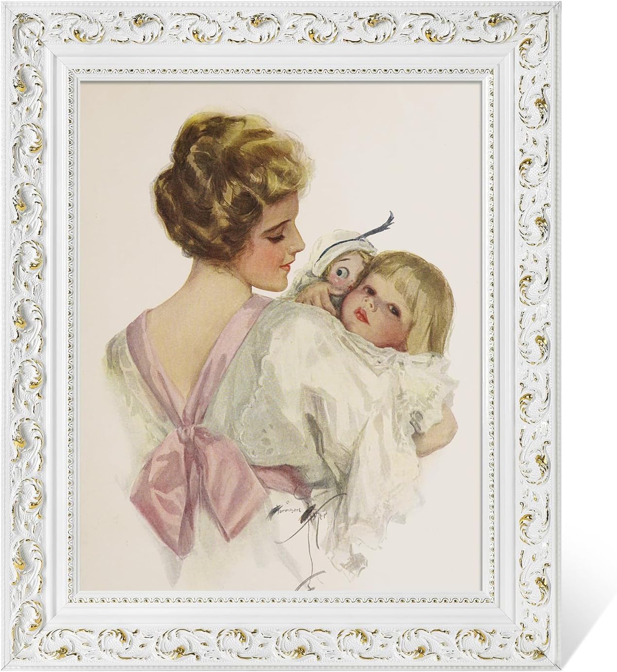 DIY Solid Wood Frame for 24x36 Canvas Paintings - Antique White