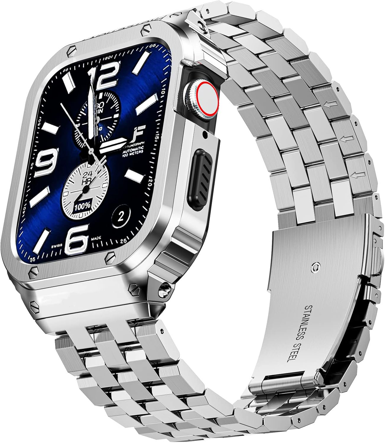 SUPLINK Stainless Steel Case Bands for Apple Watch Series 10/11