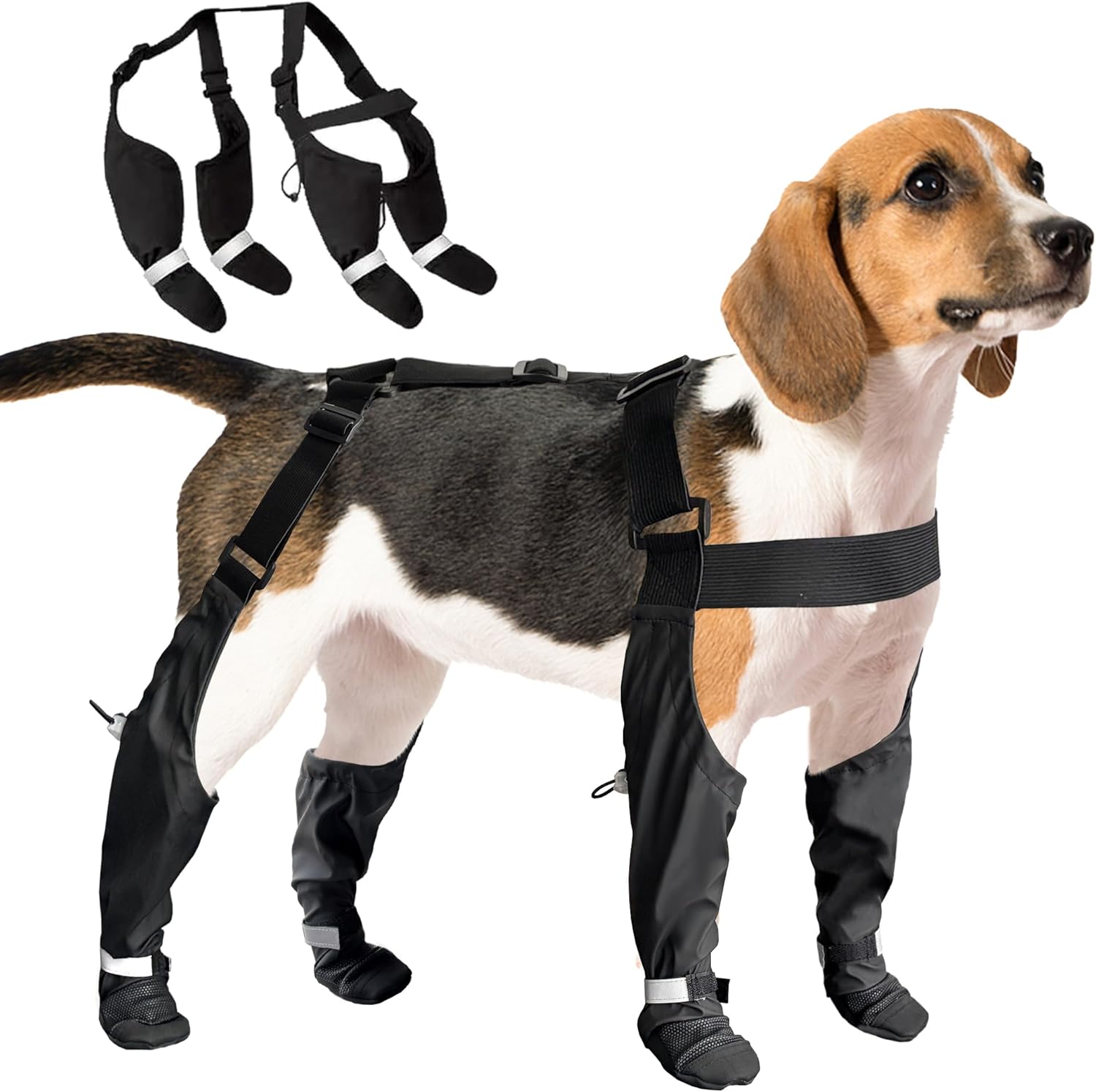 Dog Suspender Boots for Large Dogs - Waterproof Winter Paw Protectors