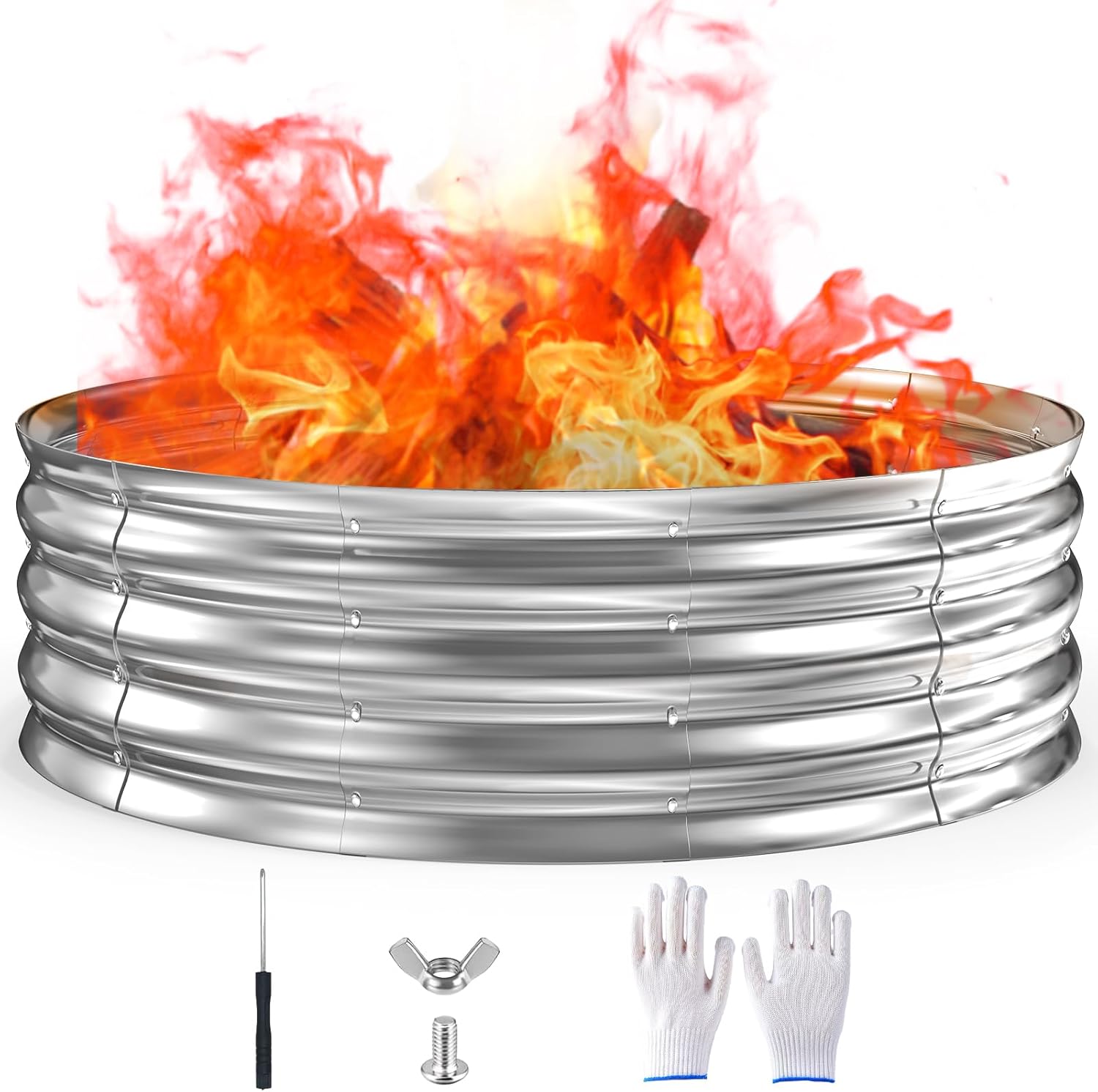 5FT Fire Pit Ring 60 Inch Heavy Duty for Backyard & Camping
