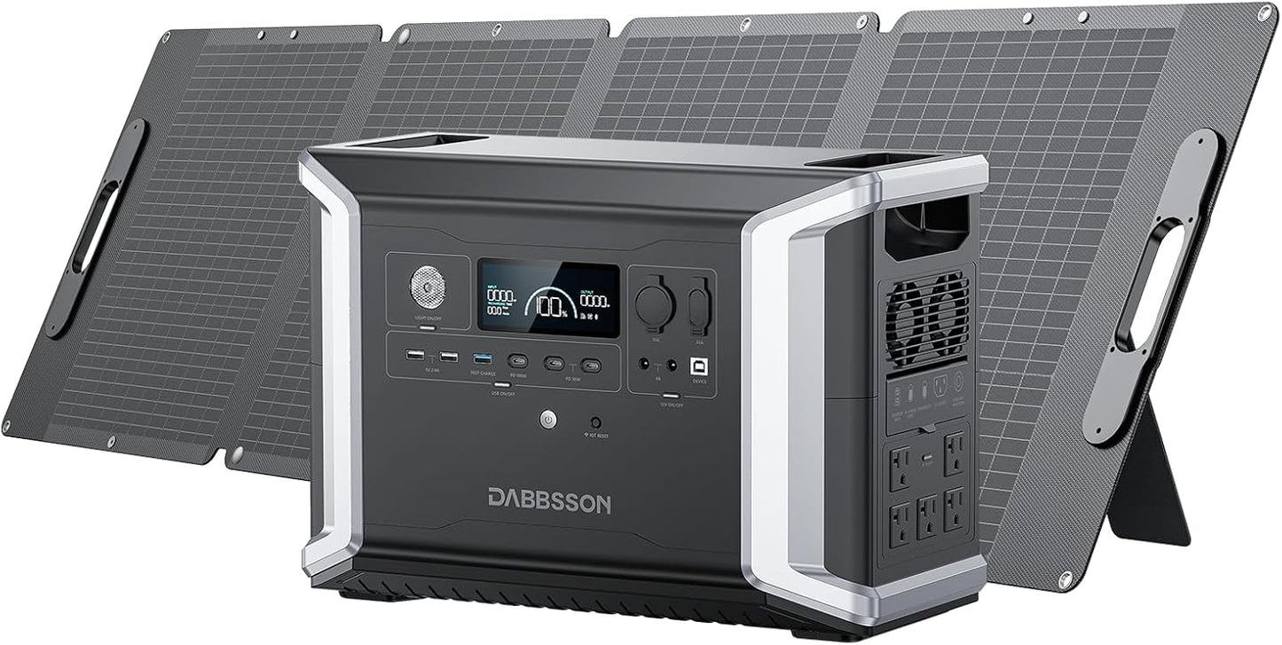 Dabbsson Power Station: 2330Wh LiFePO4 Battery, 5 AC Outlets, Solar Generator