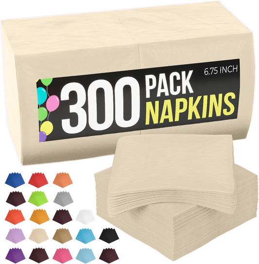 Ivory Paper Napkins Disposable for Parties & Everyday Use