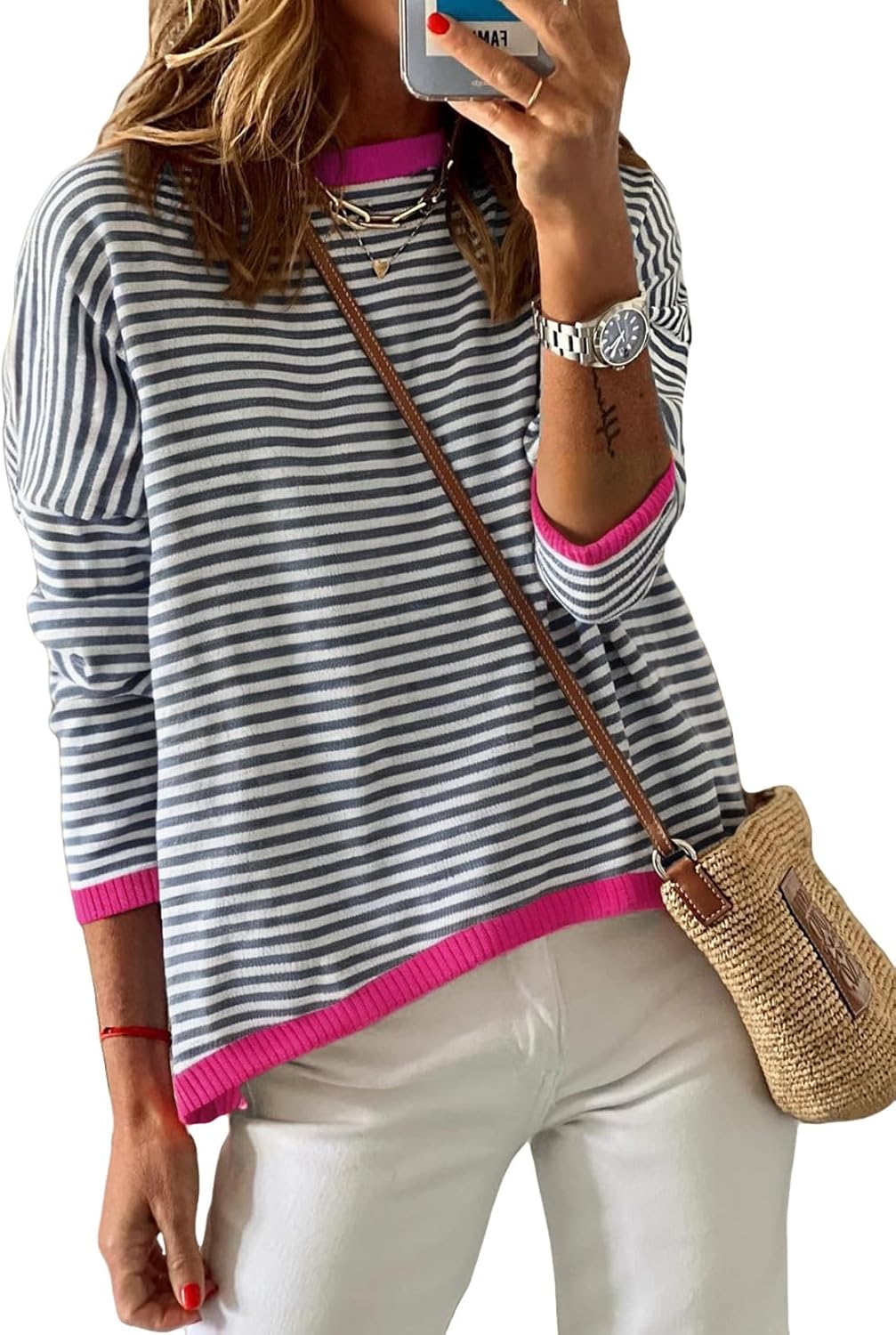 Dokotoo Women's Long Sleeve Sweaters for Casual Fall Fashion