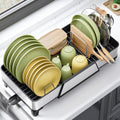 Triple Expandable Dish Drying Rack - Extra Large Stainless Steel Dish