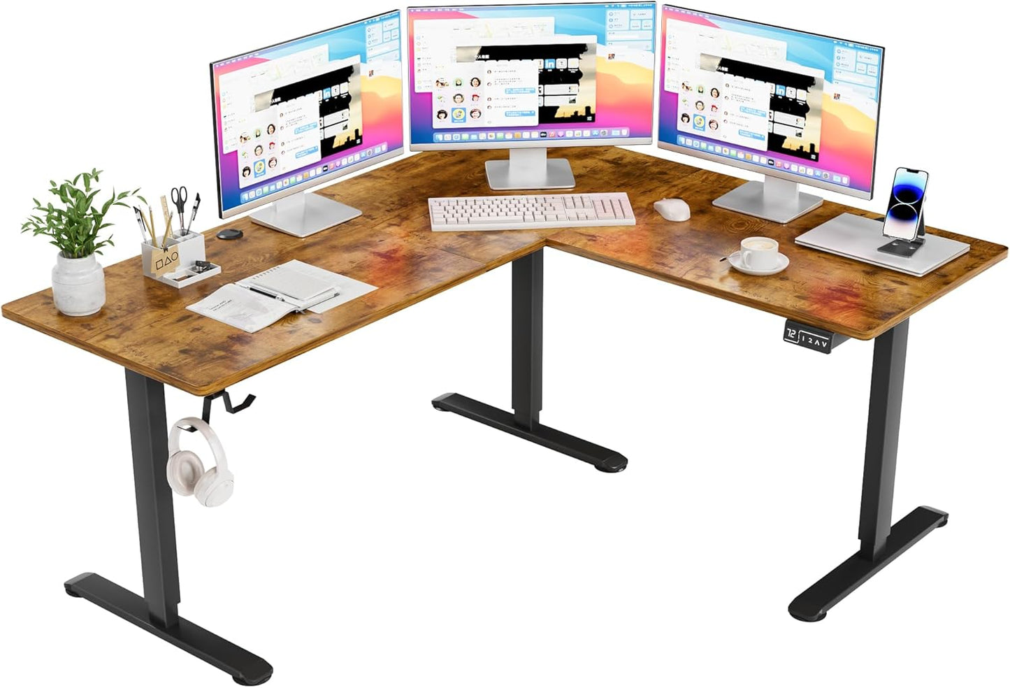 Furmax 63 x 55 Inch L Shaped Standing Desk for Home Office