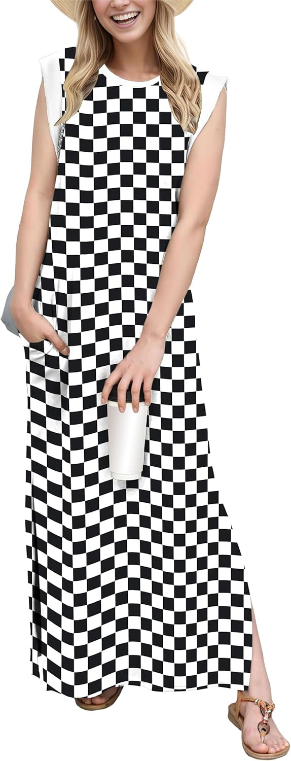 GRECERELLE Women Year-Round Casual Maxi Dress with Pockets