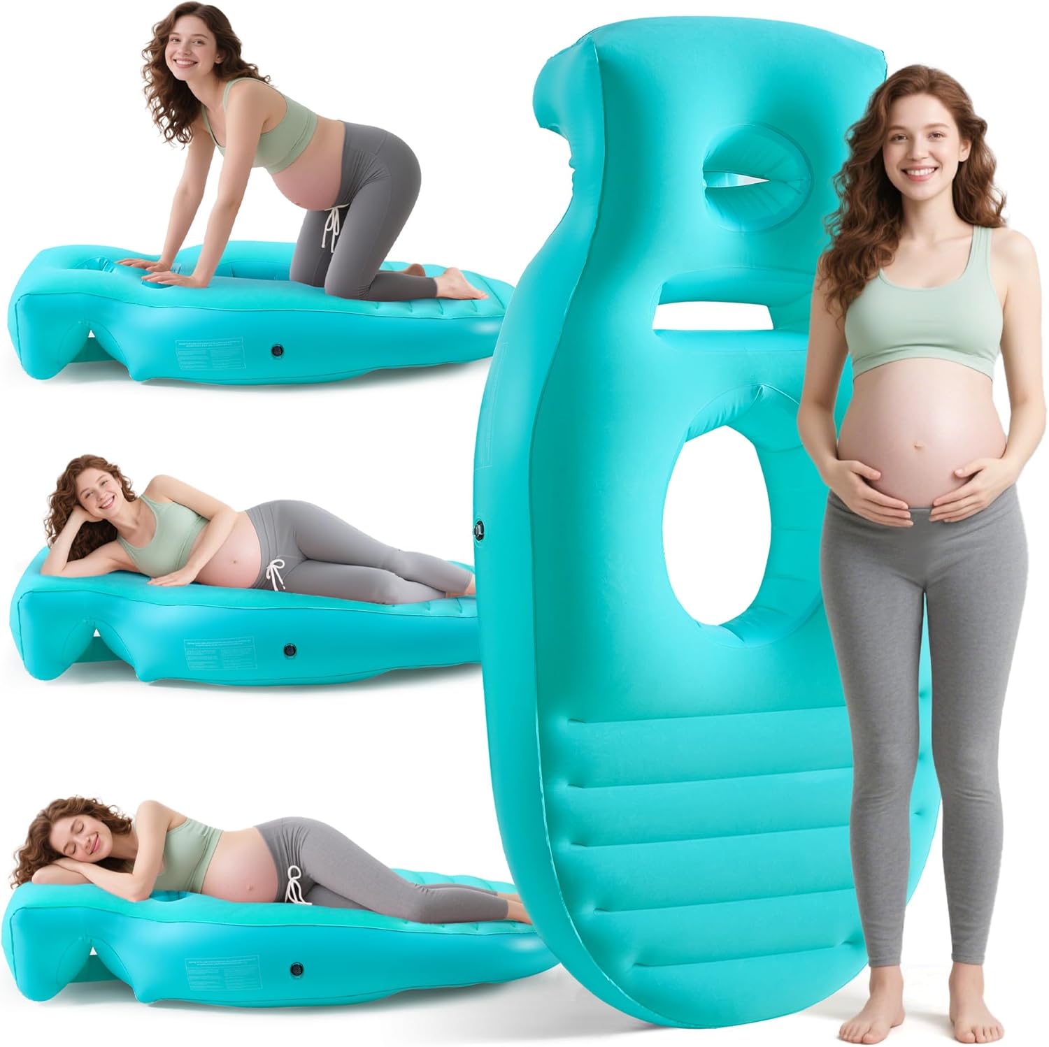 Inflatable Pregnancy Pillow for Side Sleepers with Belly Hole