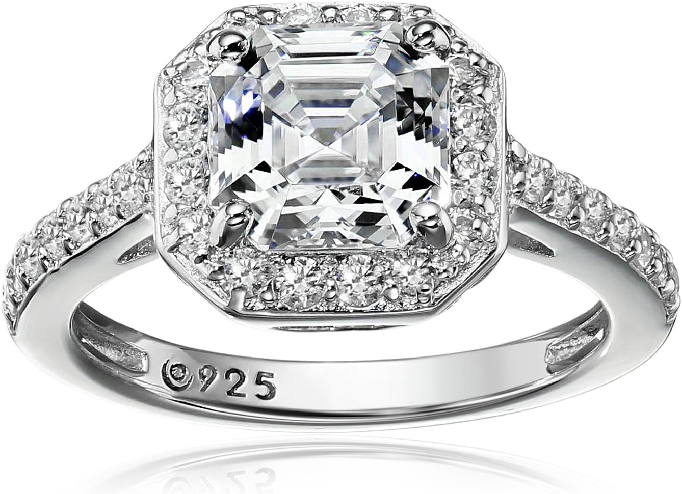 Sterling Silver Infinite Elements Halo Ring with Cubic Zirconia