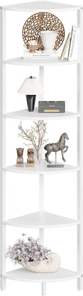 6 Tier Corner Shelf 63.1 in Ladder Stand - Compact Corner Storage