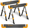 Saw Horses 2 Pack Folding Adjustable Height - Heavy Duty 2600 Lbs