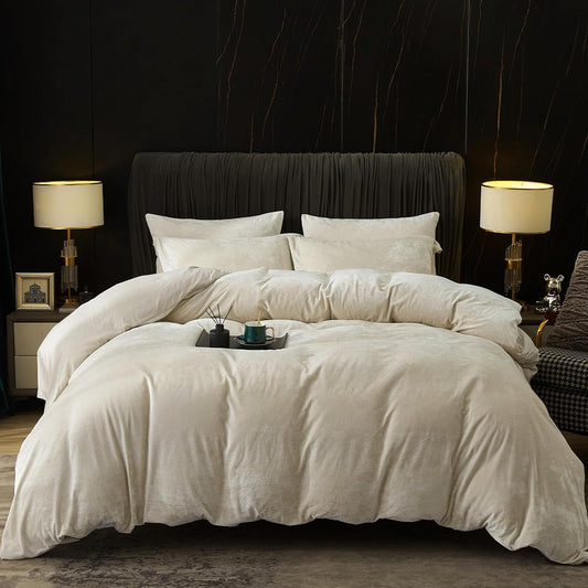 PHF Truly Velvet Duvet Cover Set for California King Size Beds