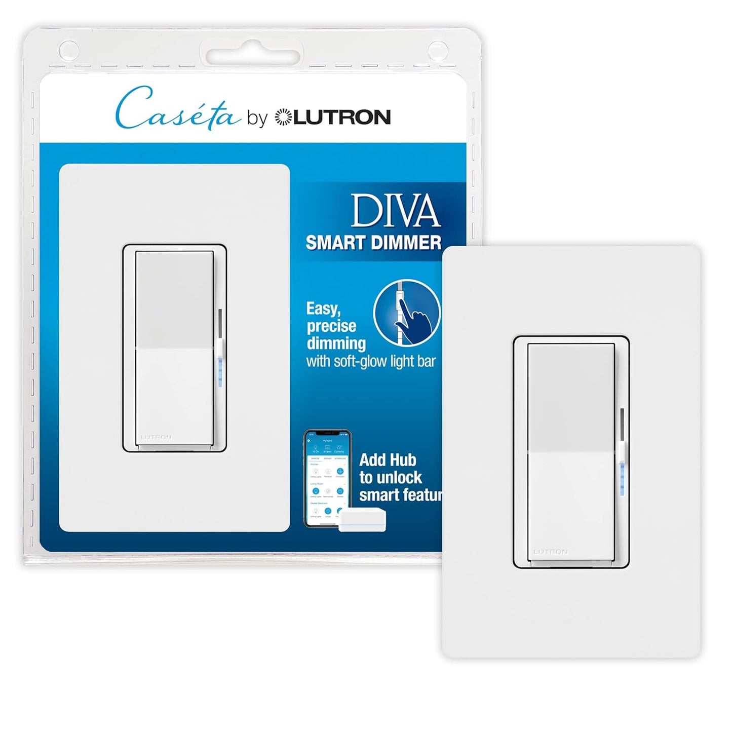 Lutron Diva Smart Dimmer Switch for LED Lights - 150W Control
