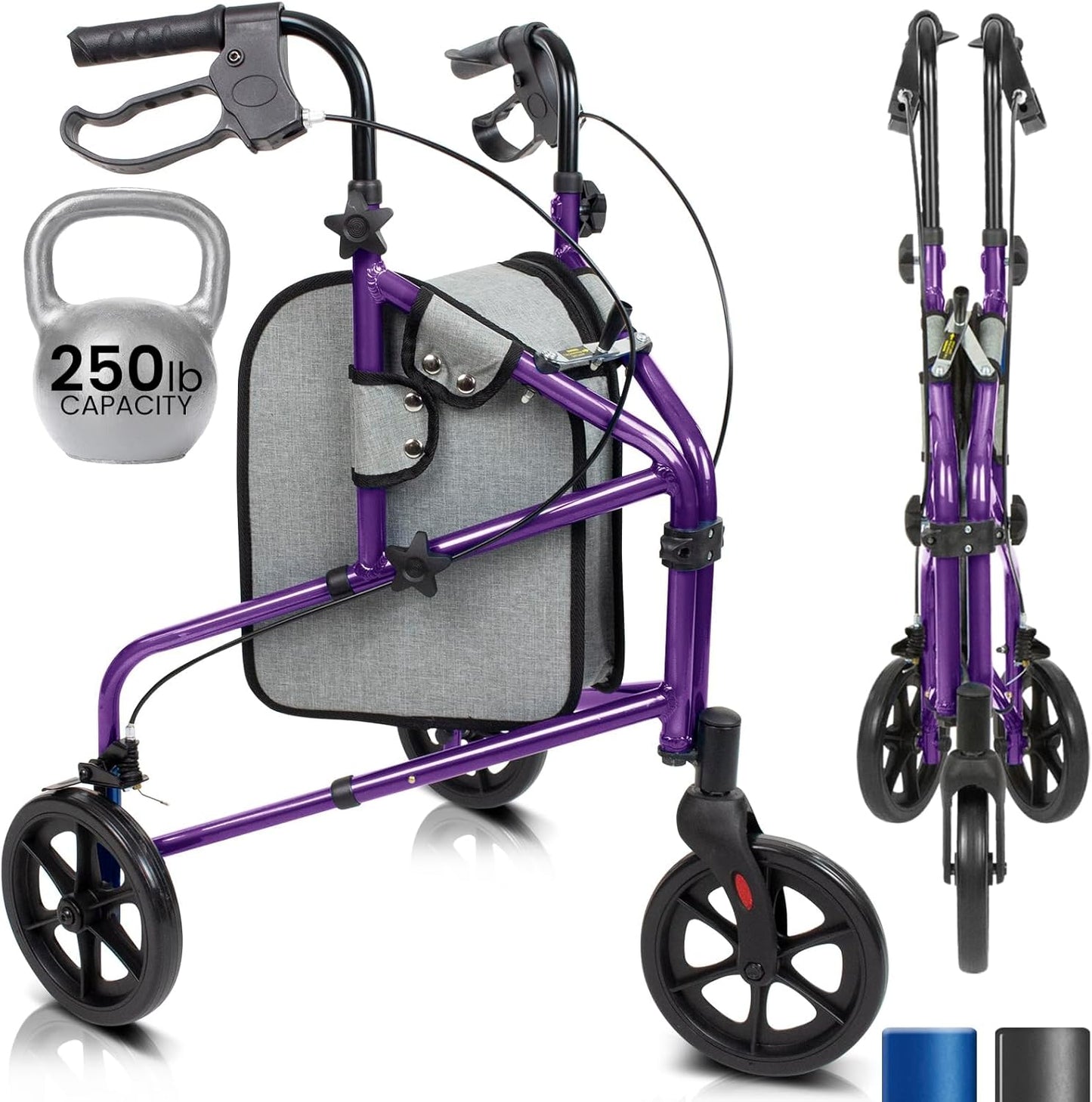 Vive Mobility 3 Wheel Walker - Lightweight and Foldable Design