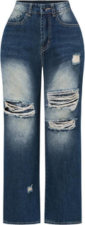 THUNDER STAR Womens High Waisted Wide Leg Jeans (Style XD1Z)