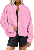 Womens Fuzzy Fleece Jacket Cropped Sherpa Shacket - Cozy Fall Layer is