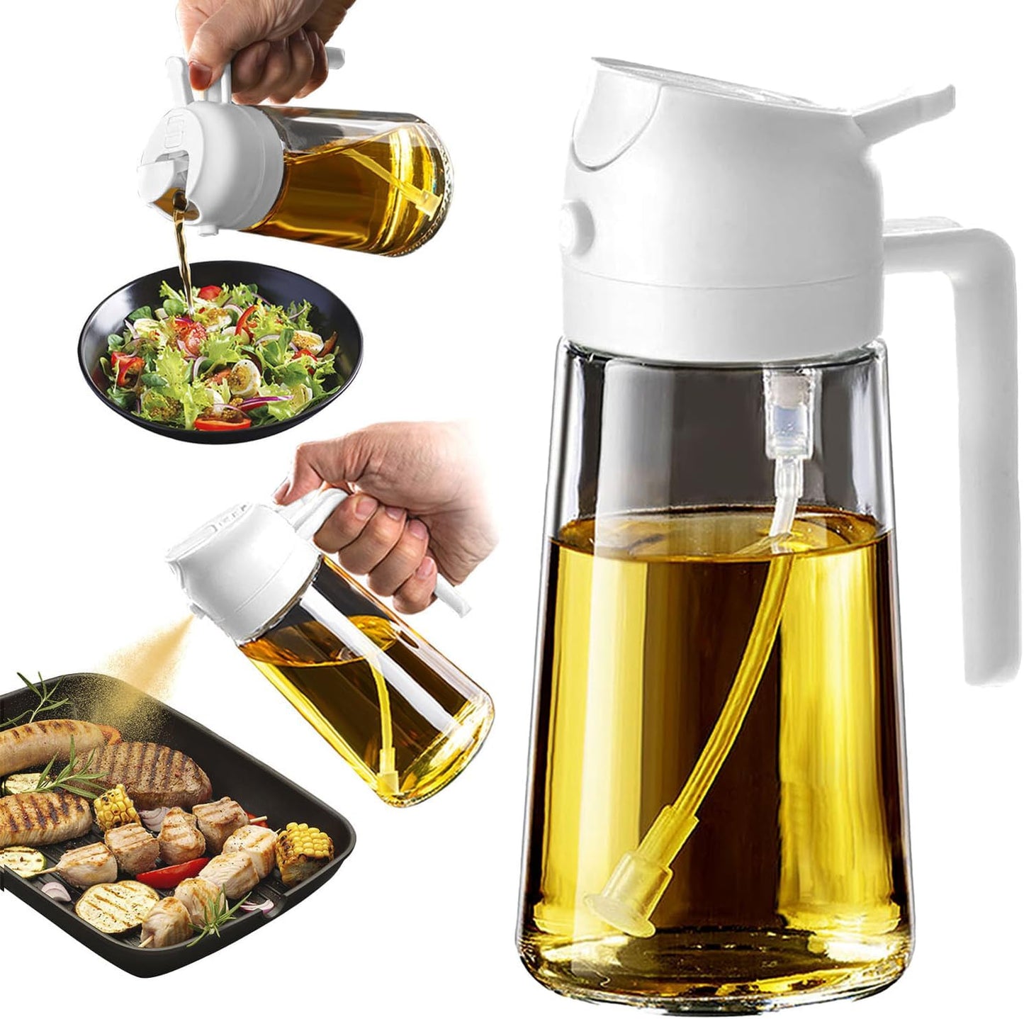 2-in-1 Glass Olive Oil Sprayer - Cook with Ease!
