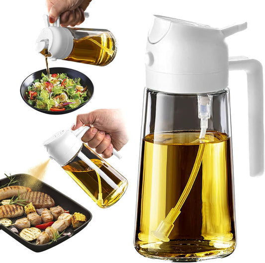 2-in-1 Glass Olive Oil Sprayer - Cook with Ease!