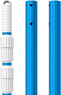 16FT Blue Aluminum Telescopic Pool Pole - Sturdy Extendable Cleaner