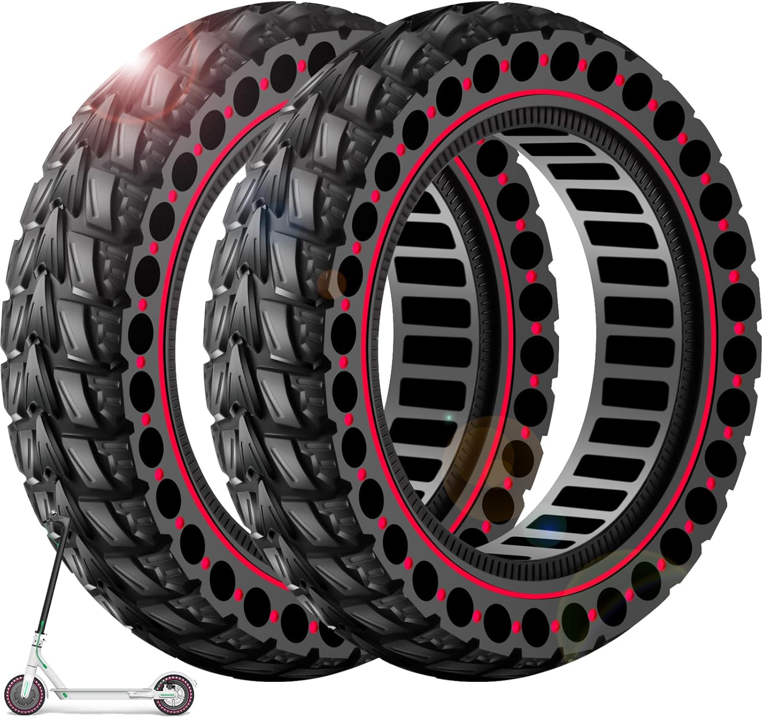 BANGTING 2PCS 10x2.5 inch Solid Scooter Tire for Ninebot Max