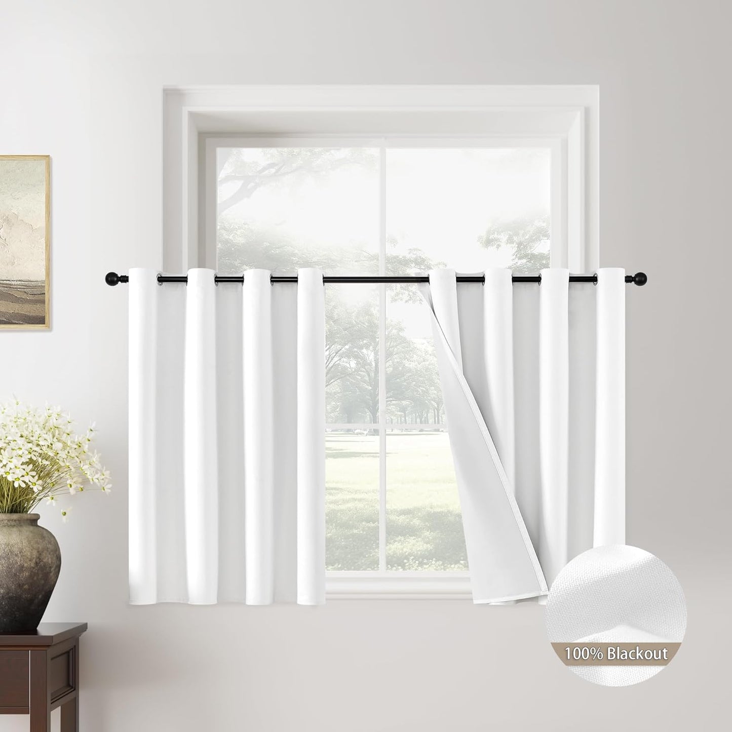 ChrisDowa 100% Blackout Curtains for Bedroom and Living Room