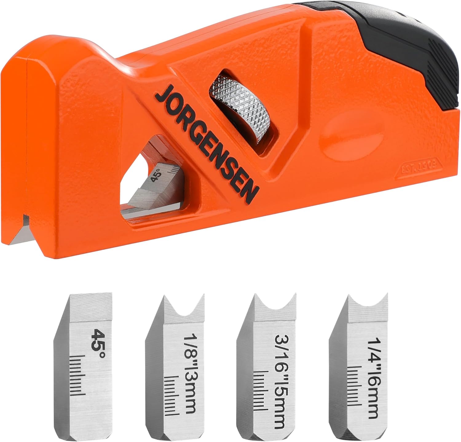 JORGENSEN Chamfer Plane for Woodworking with 4 Cutter Heads