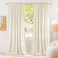 NICETOWN Ivory White Velvet Curtains 84 in - Sound Reducing Room
