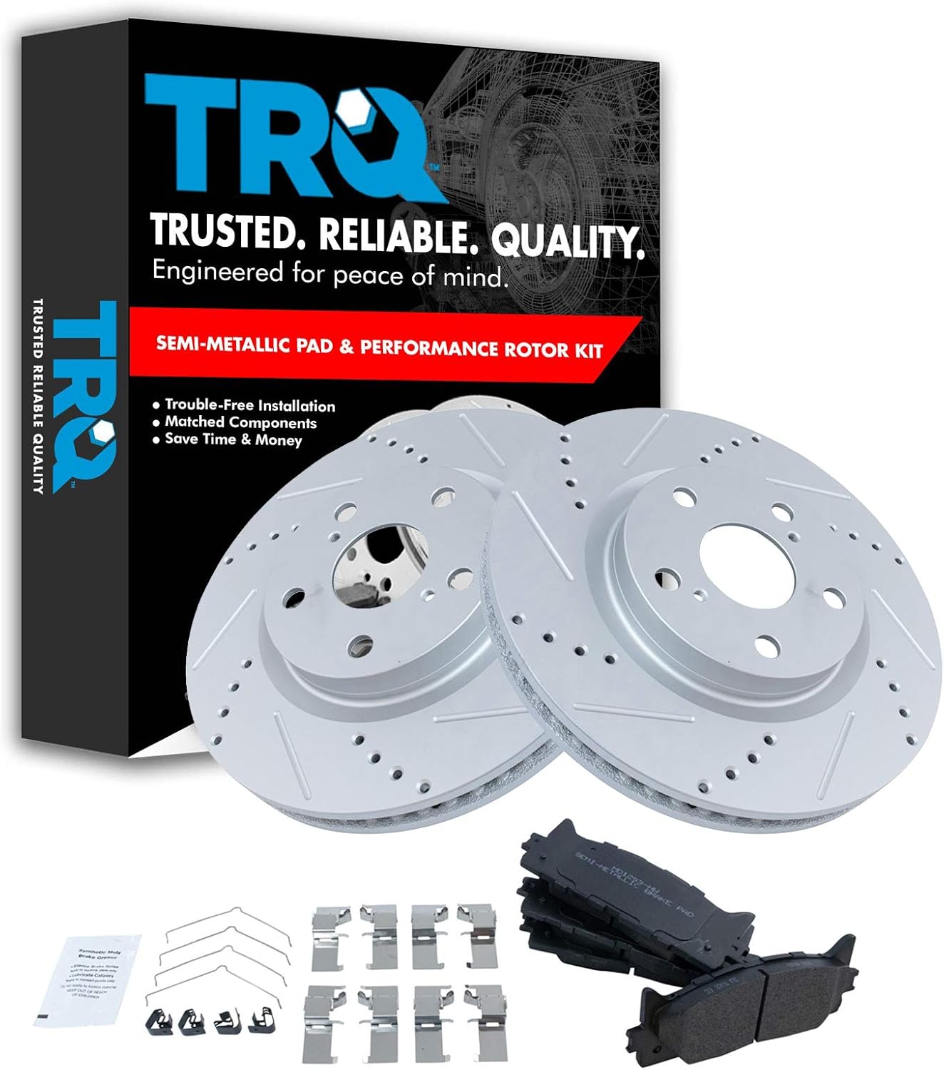 TRQ Front Performance Brake Pad & Rotor Kit for Lexus
