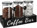 GMISUN Coffee Tea Sugar Container Set - Black 3-Pc Airtight Canisters