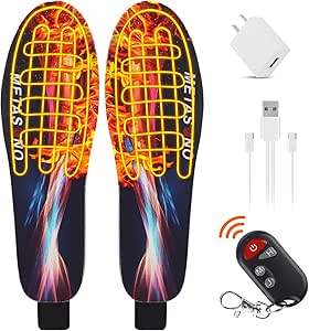 MEATSONO Rechargeable Heated Insoles for Men Women - Perfect Fit