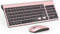 TopMate Wireless Keyboard & Mouse Combo - Ultra Slim, Silent, Stylish Rose Gold Black