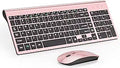 TopMate Wireless Keyboard and Mouse Ultra Slim Combo - Silent Rose