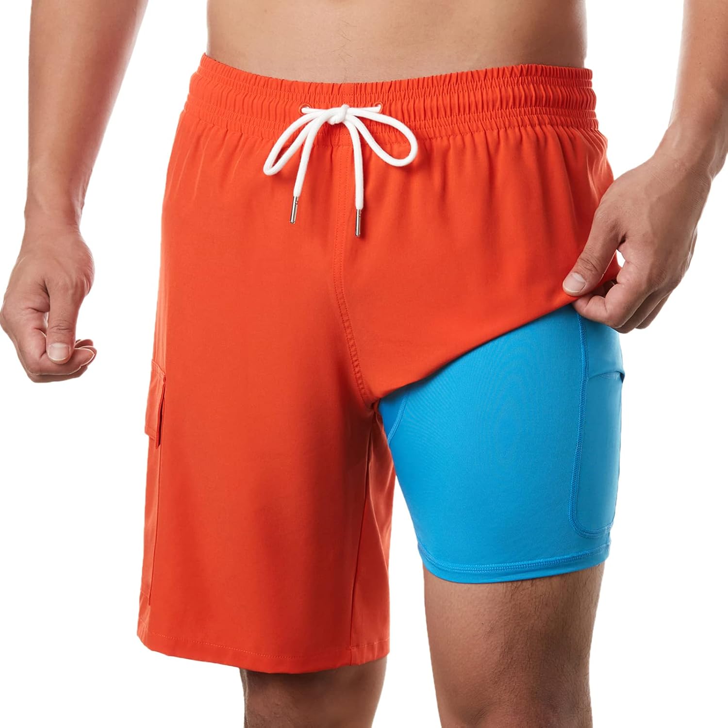 BRISIRA Mens Swim Trunks with 9 Inch Inseam for Comfort