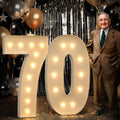 Marquee Number 70 Light Up Foam Board - Big 4FT Mosaic Number