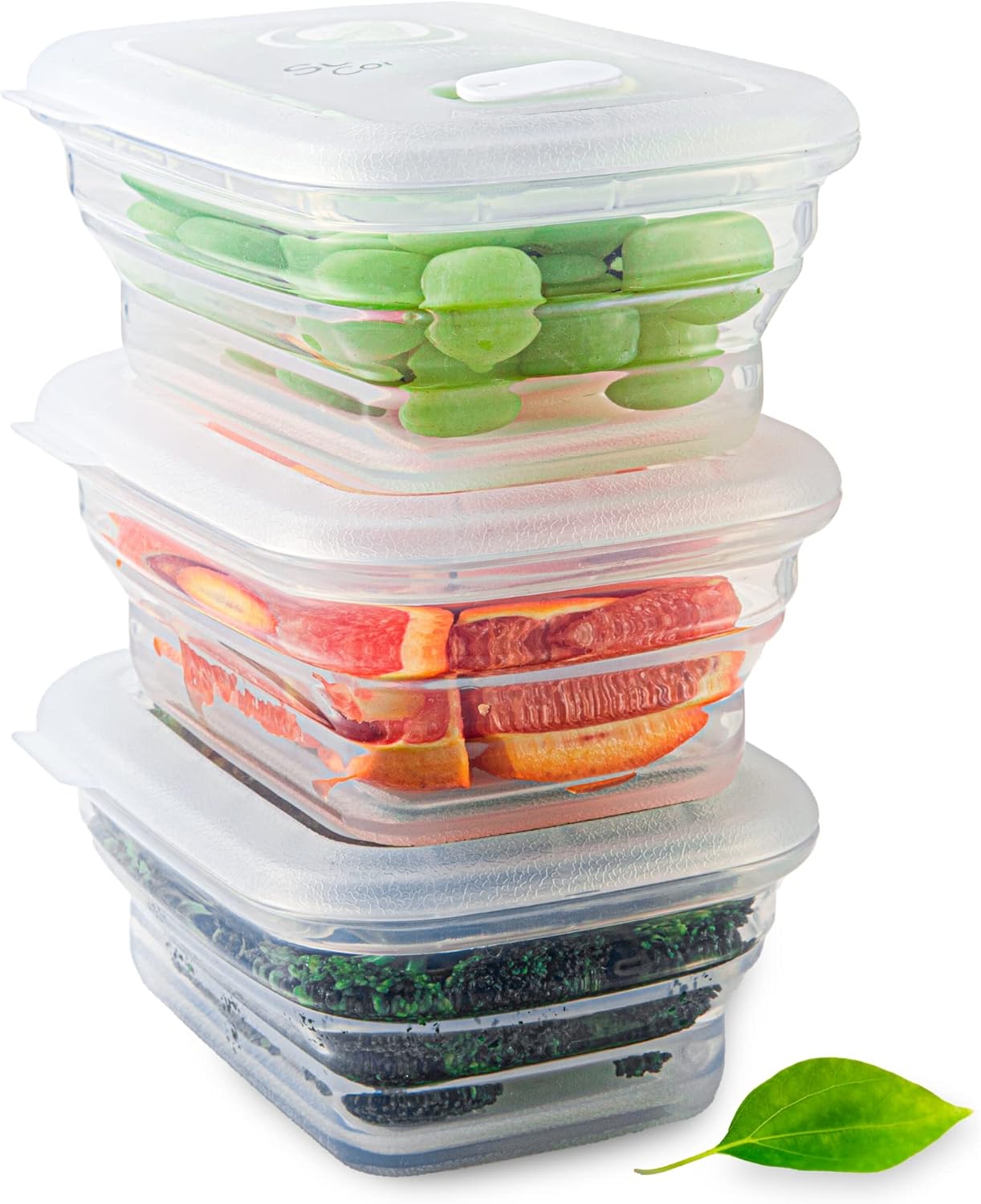 Premium Silicone Collapsible Food Storage Containers - 3 Pack