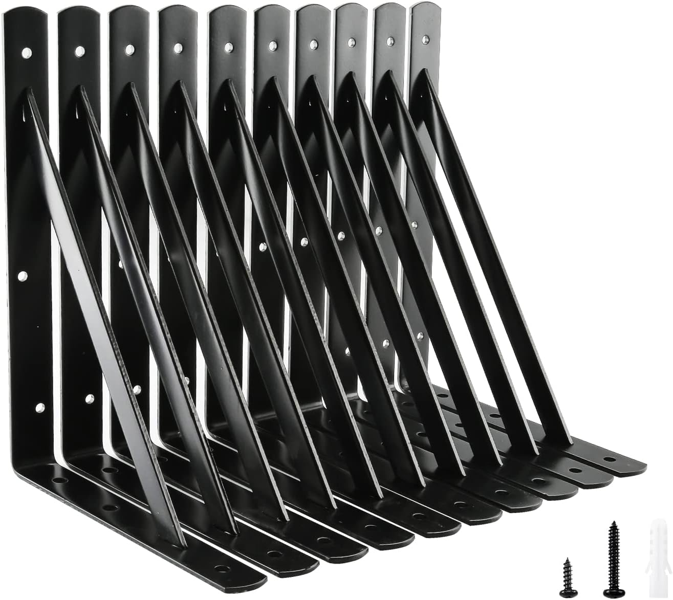 Heavy Duty Shelf Brackets for 600lb Support - 10-Pack