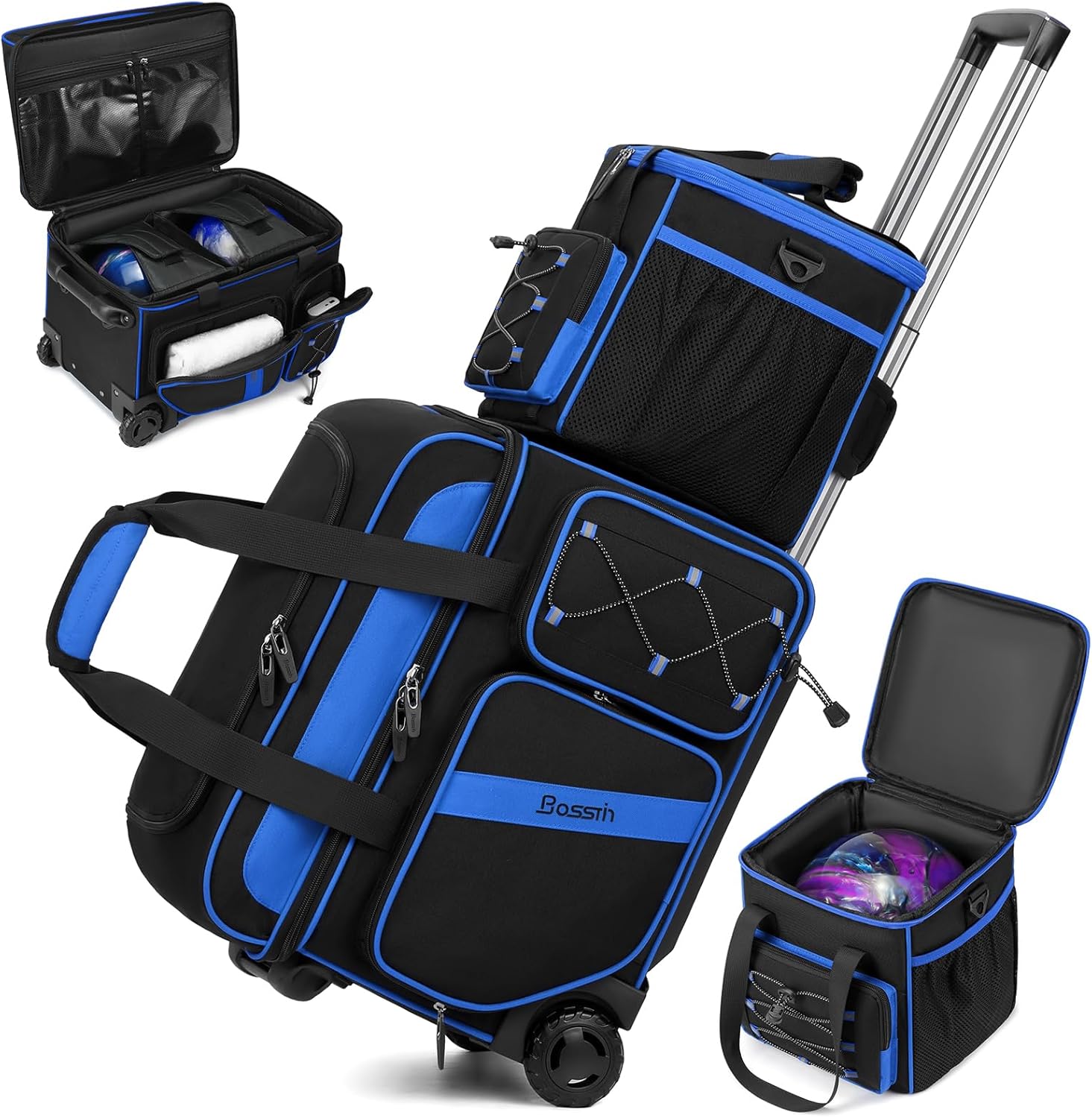 Versatile 3 Ball Bowling Bag with Wheels for All Bowlers
