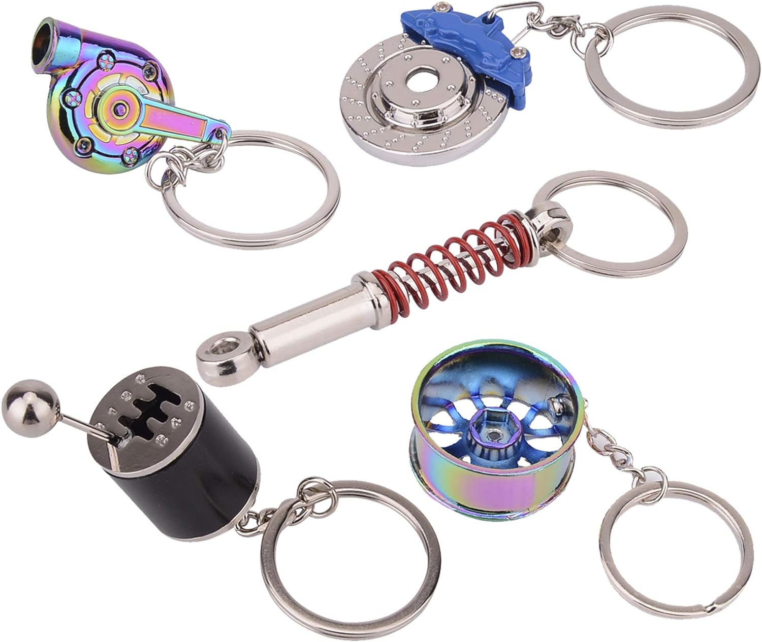Colorful Car Parts Keychains Set by FEBRYTOLD