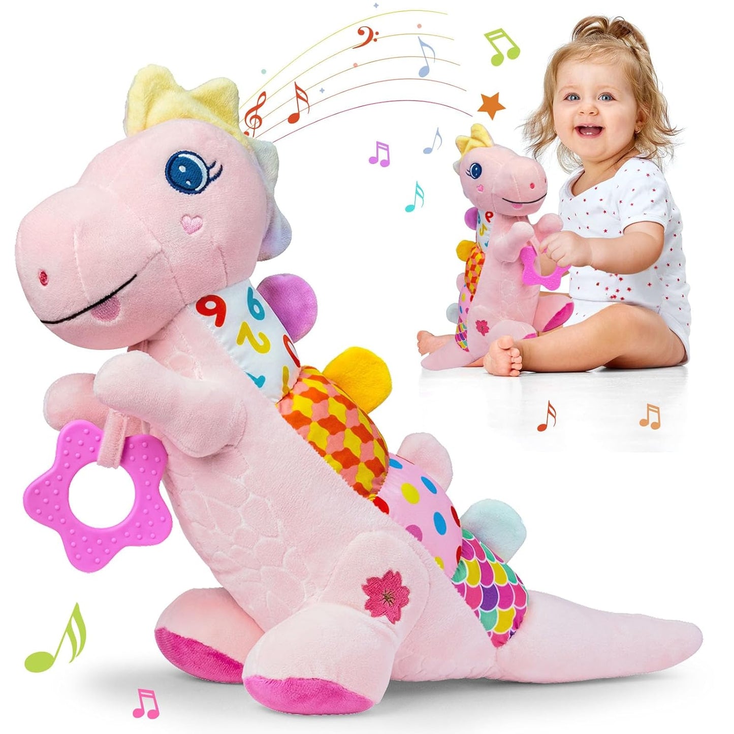 Musical Baby Dino Plush Toy - Sensory Fun!