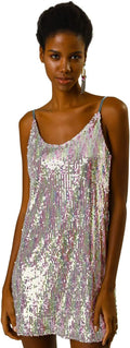 Allegra K Women's Glitter Sequin Mini Dress - Sparkle for Night Out is