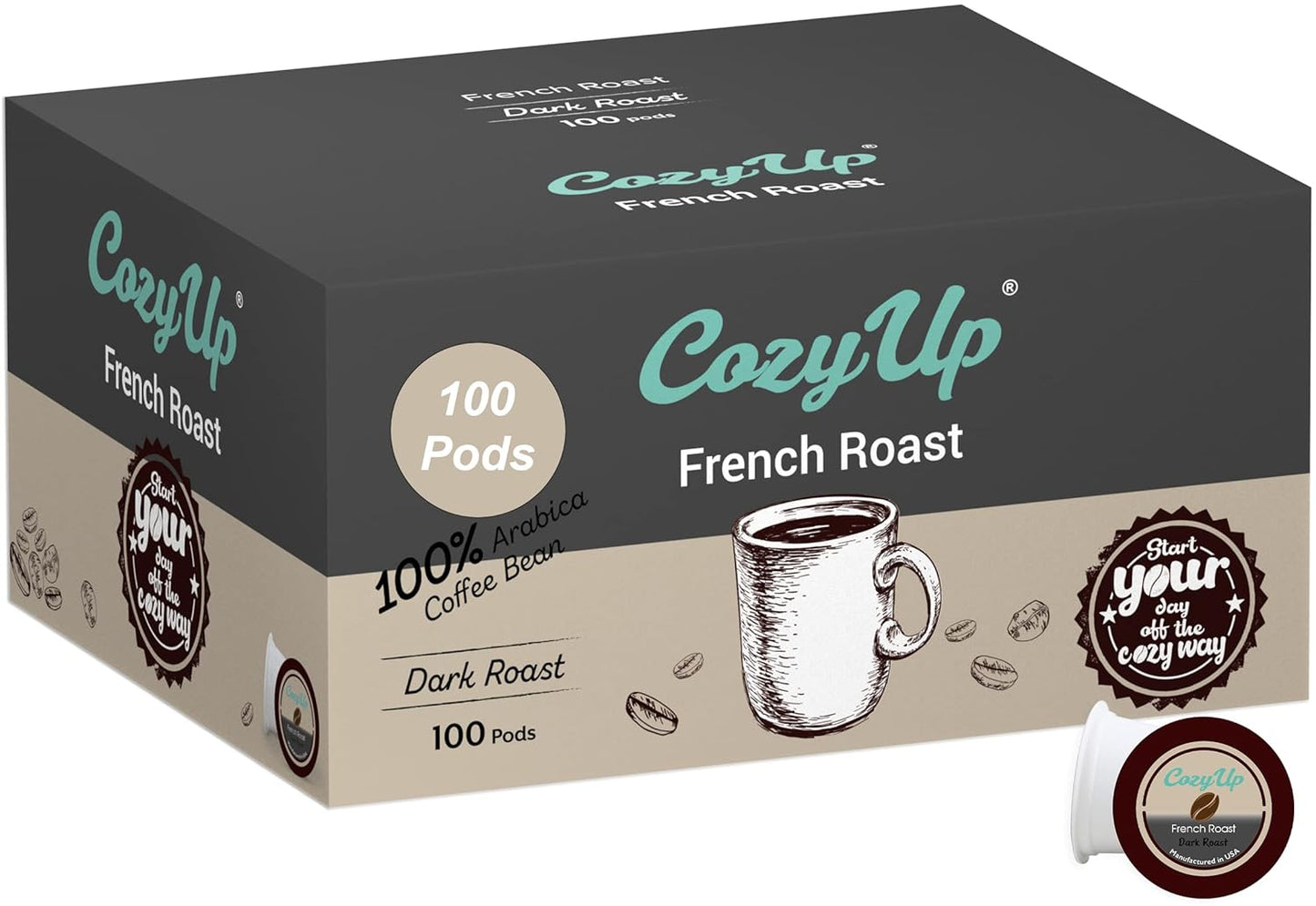 Cozy Up French Roast Single-Serve Coffee Pods for Keurig