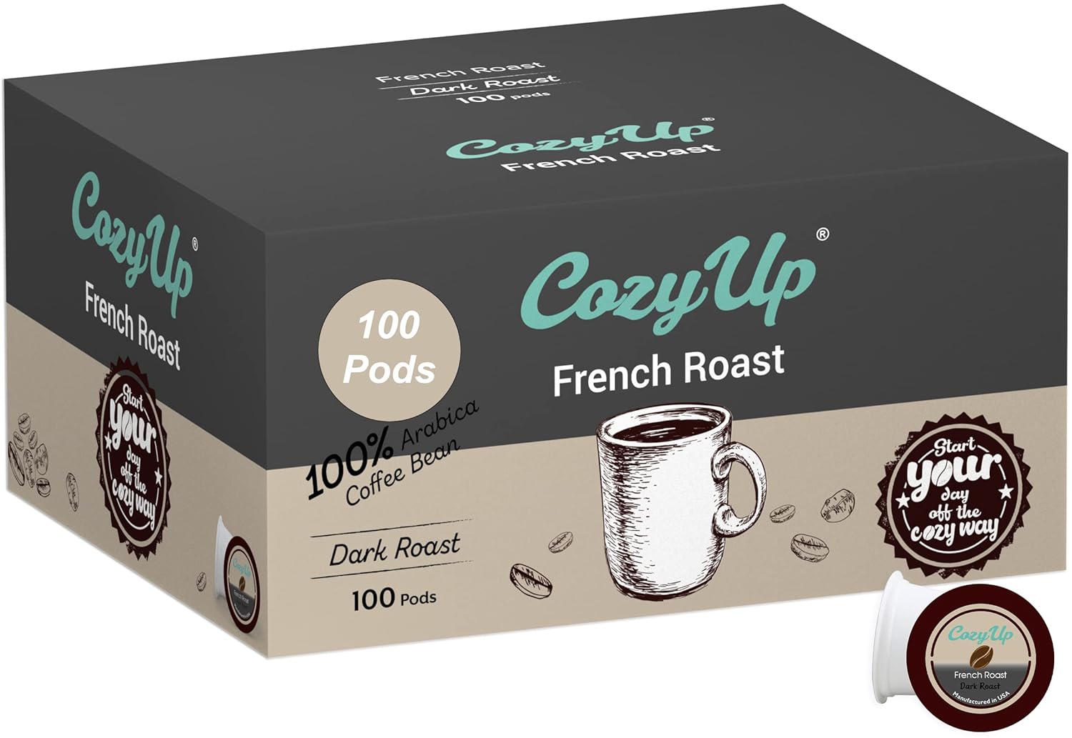 Cozy Up French Roast Single-Serve Coffee Pods for Keurig