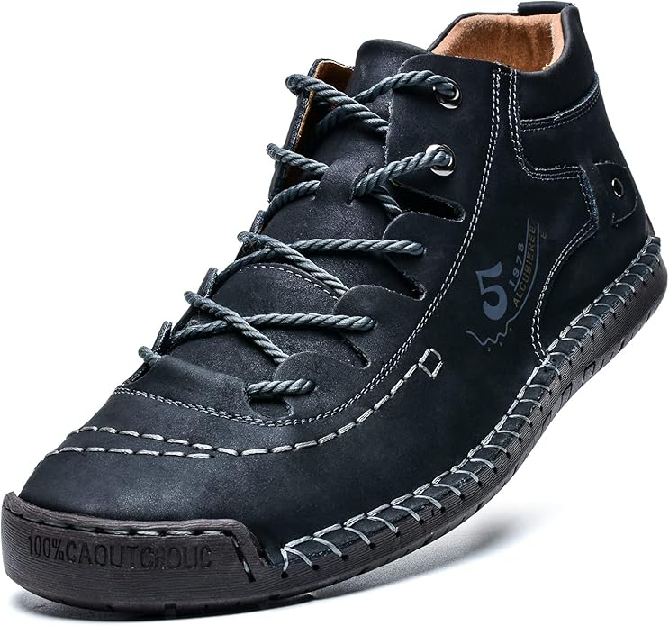 Alcubieree Mens Casual Leather Shoes for Comfortable Walking