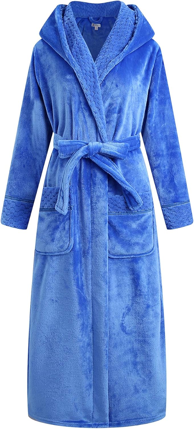 Richie House Women's Plush Soft Warm Fleece Bathrobe Robe RH1591