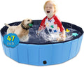 Foldable Dog Pool 47in x 12in Collapsible Kiddie Pool - Fast Drain