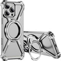 Skeleton Case for iPhone 14 Pro Max - Titanium Style 360 Ring