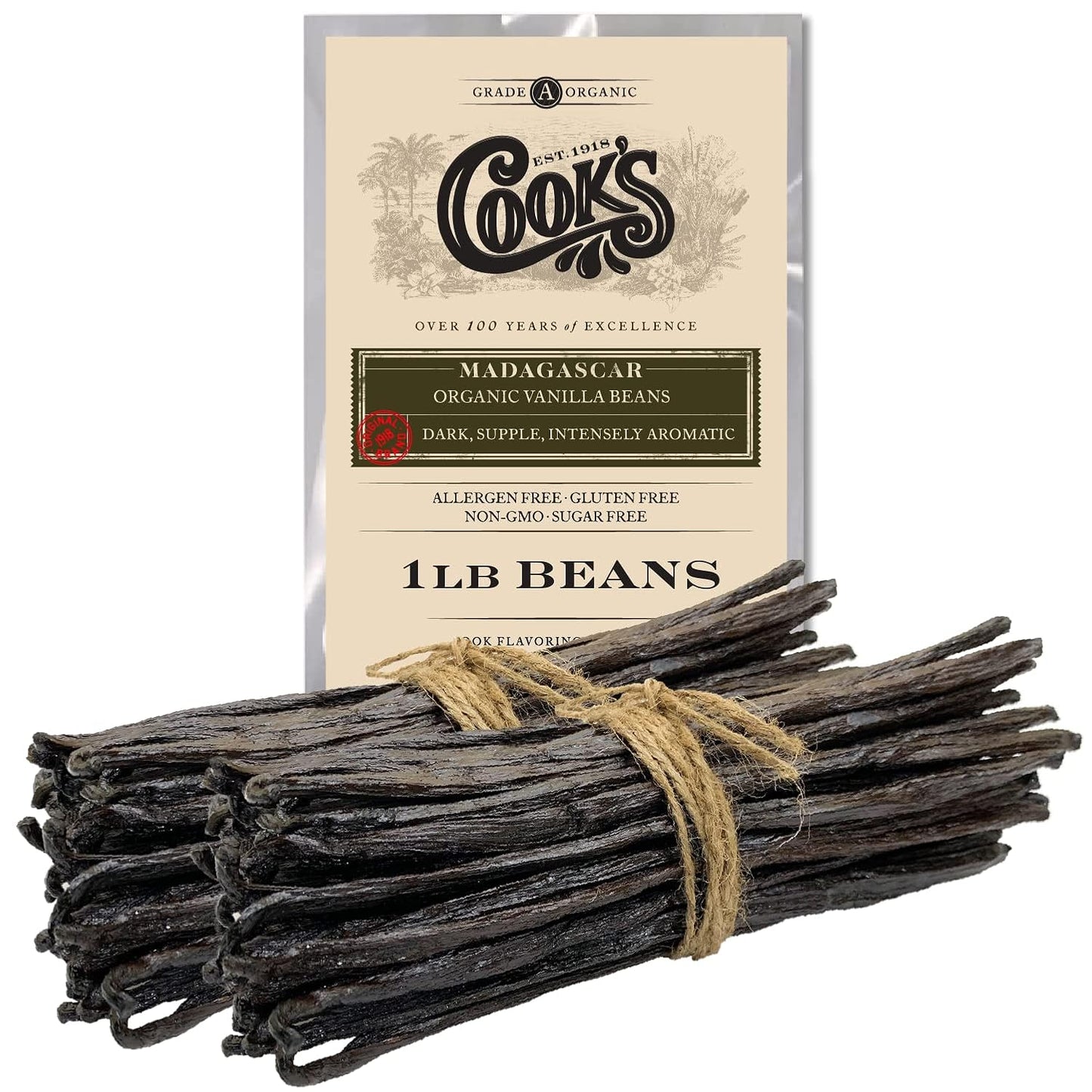 Organic Madagascar Whole Vanilla Beans for Baking and Extracts