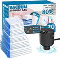 20 Pack Vacuum Seal Bags for Clothing with Electric Pump - Space Saver