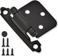 50 Pack 25 Pairs 1/2ft Overlay Cabinet Door Hinges Matte Black - Self