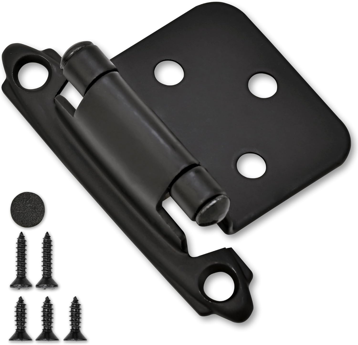 Self Closing Cabinet Door Hinges - 50 Pack Matte Black Hinges